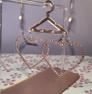 Sparkling Heart Hoop Earrings